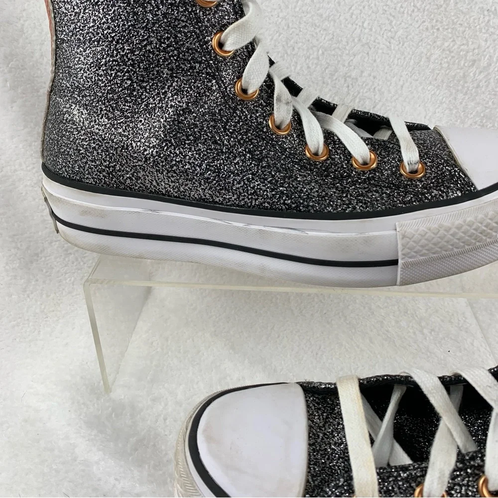 Converse Chuck Taylor All Stars Womens 6 Lift Platform High Top Metallic Glitter - Picture 8 of 11